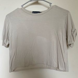 Light sand colored cropped tee
